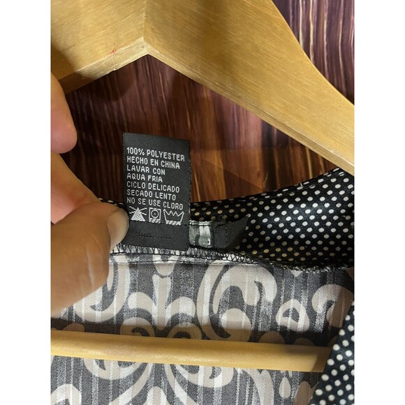 Y2K Vintage Rampage Babydoll Top S Small Black, White Groovy Blouse - Picture 3 of 4